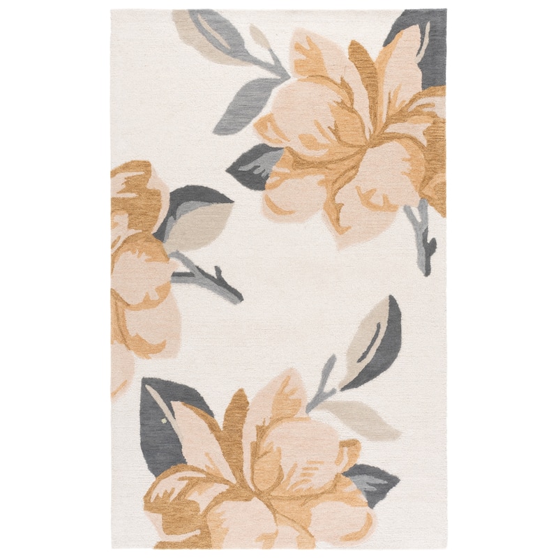 SAFAVIEH Handmade Jardin Milija Floral & Botanical Rug - 4' x 6' - Ivory/Beige