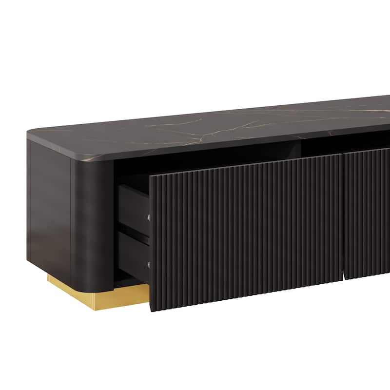 Luxury Fluted TV Stand for TVs Up to 85" with 4 Drawers