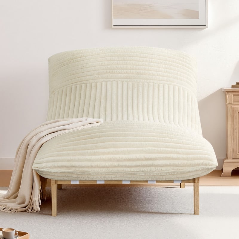 Spruce & Spring Oversized Lounge Accent Chair with Plush Cushions and Solid Wood Frame