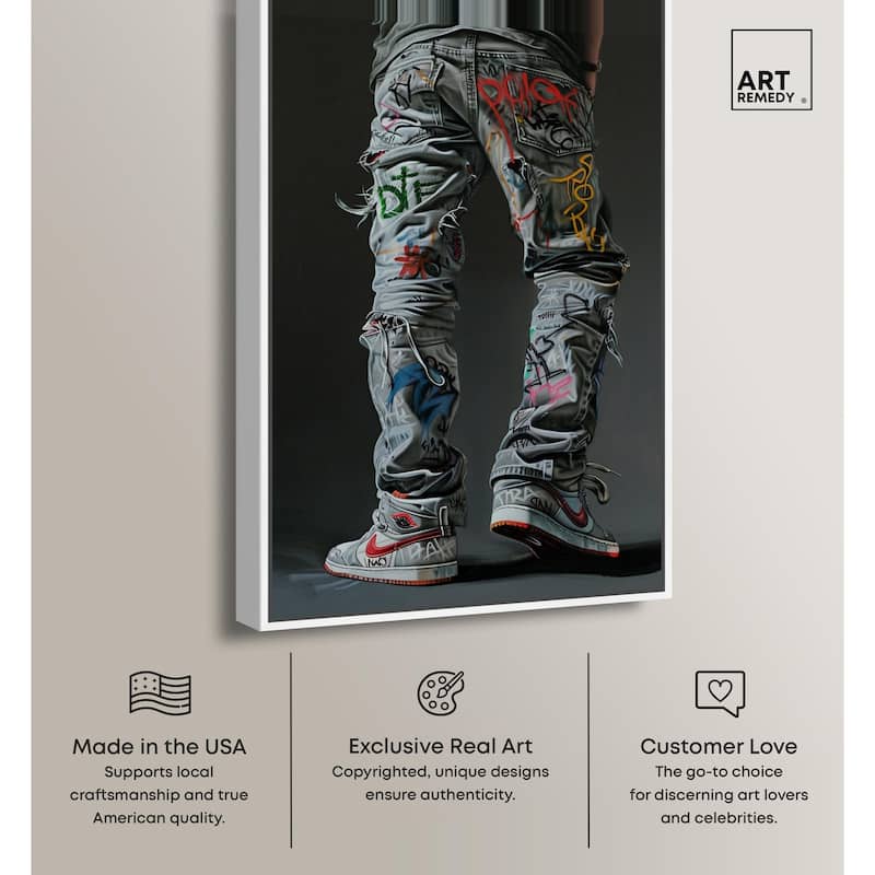 Graffiti Jeans and Sneakers Canvas by Art Remedy