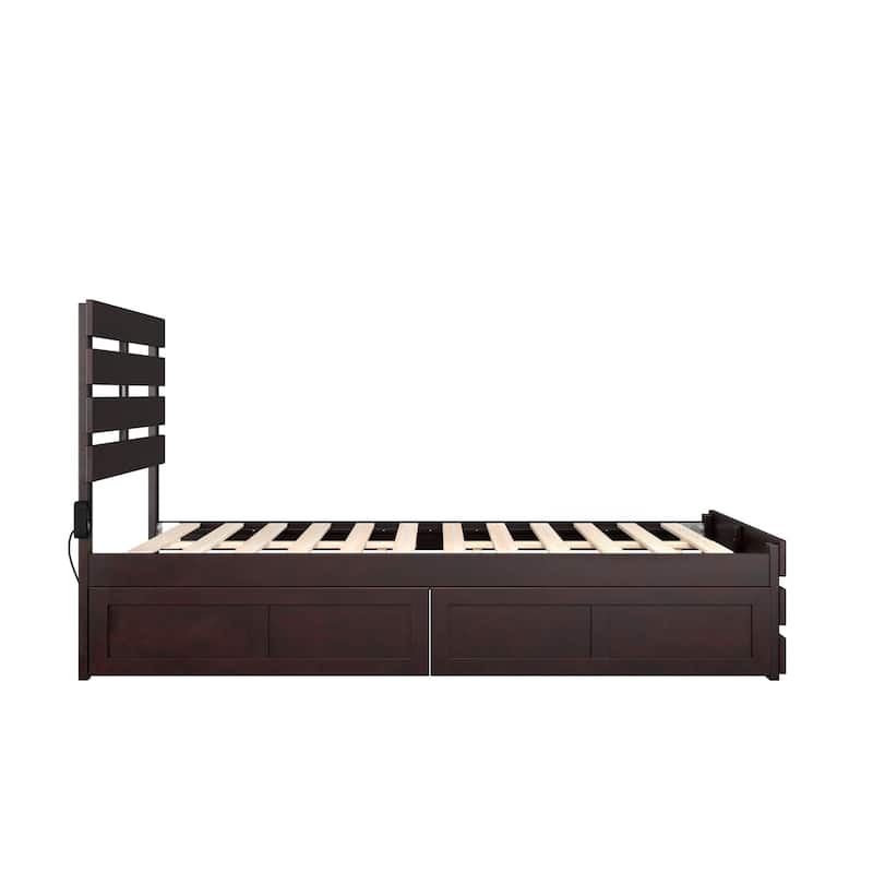 Full Bed with Footboard & Drawers - Espresso Finish - Modern Bedroom Furniture