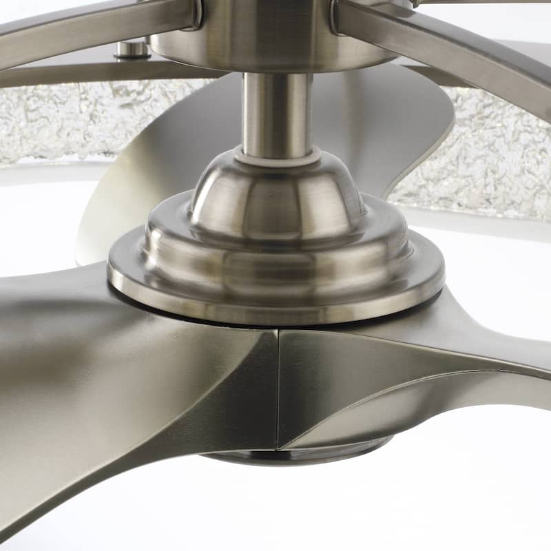 Perimost 33" Modern Brushed Nickel ABS 3-Blade LED Bladeless Ceiling Fan with Remote