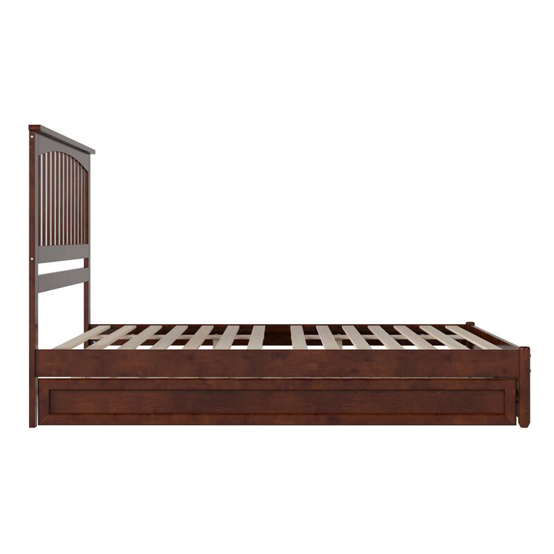 Everett Platform Bed with Panel Footboard and Twin XL Trundle