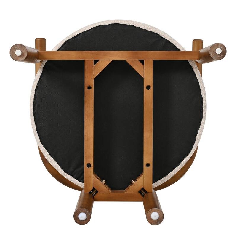 Haven Mid-Century Modern Rubberwood Dining Chairs with Cushioned Seat - Set of 2