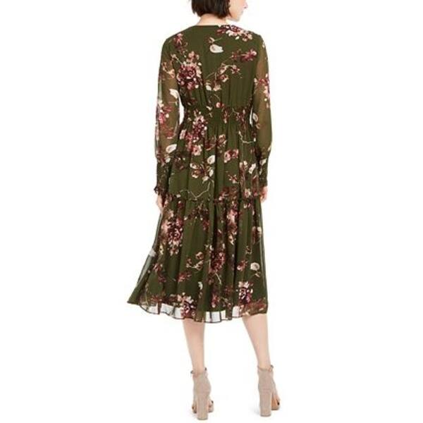 Taylor Women's Floral Print V Neck Dress Green Size 4 - Bed Bath & Beyond -  40576846