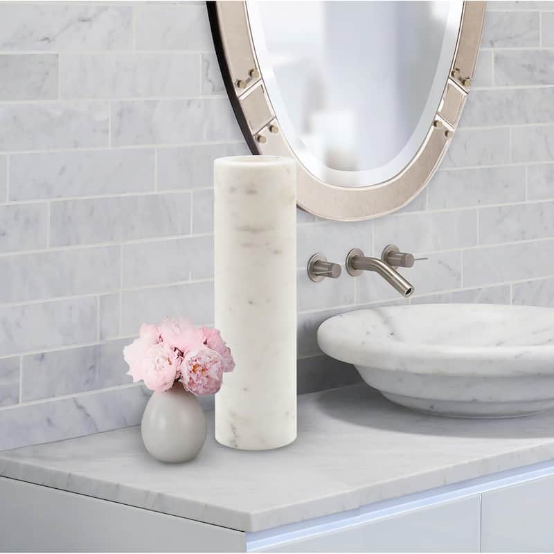 Nizzoli White Vase- Cylindrical