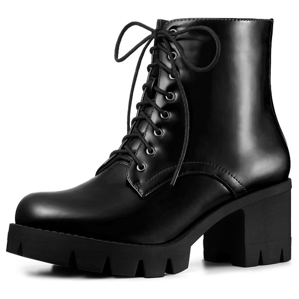 high heel combat boots