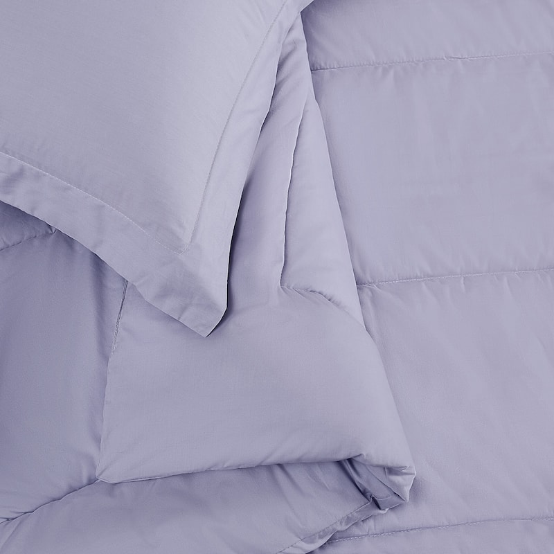 Brooklyn Loom Solid Cotton Percale Comforter Set
