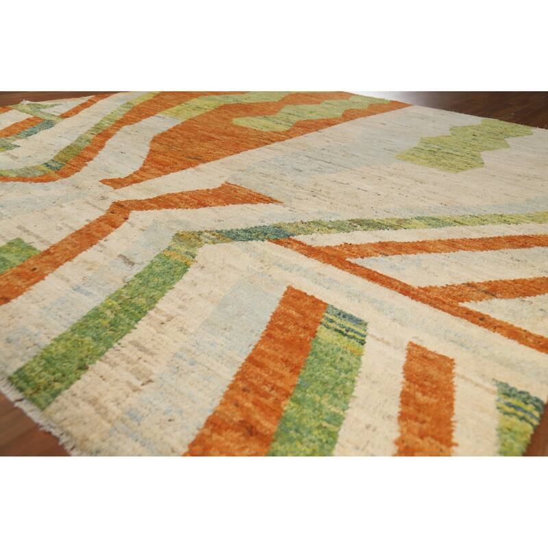 Moroccan Oriental Rug Hand-Knotted Bedroom Wool Carpet - 8'5" x 9'10" - 8'5" x 9'10" - Multi-Color