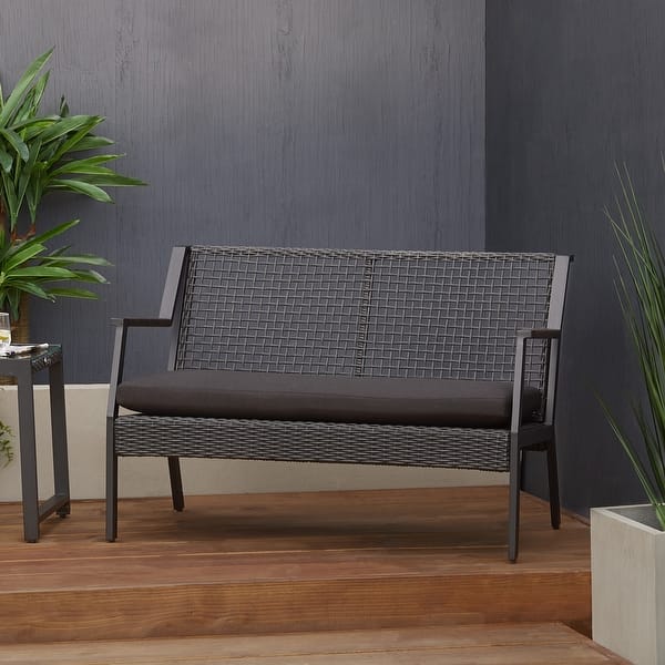slide 2 of 6, Calvin 46.5" Love Seat in Black by Real Flame