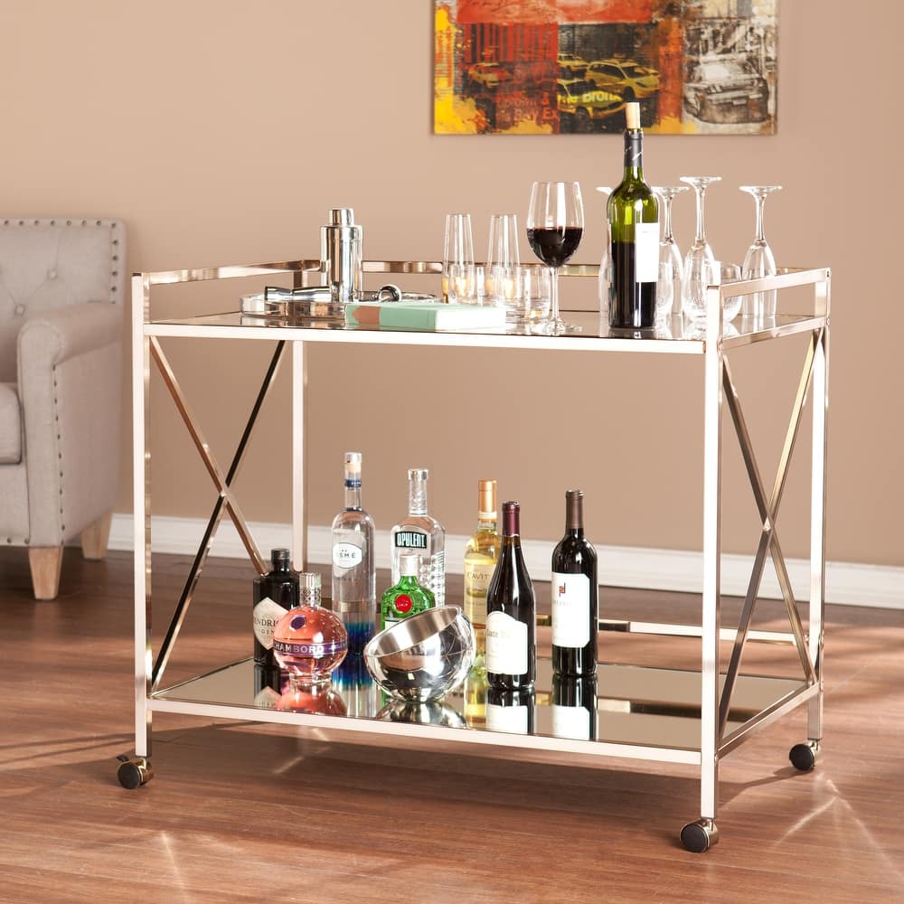 SEI Furniture Munchofen Metal Gold Bart Cart