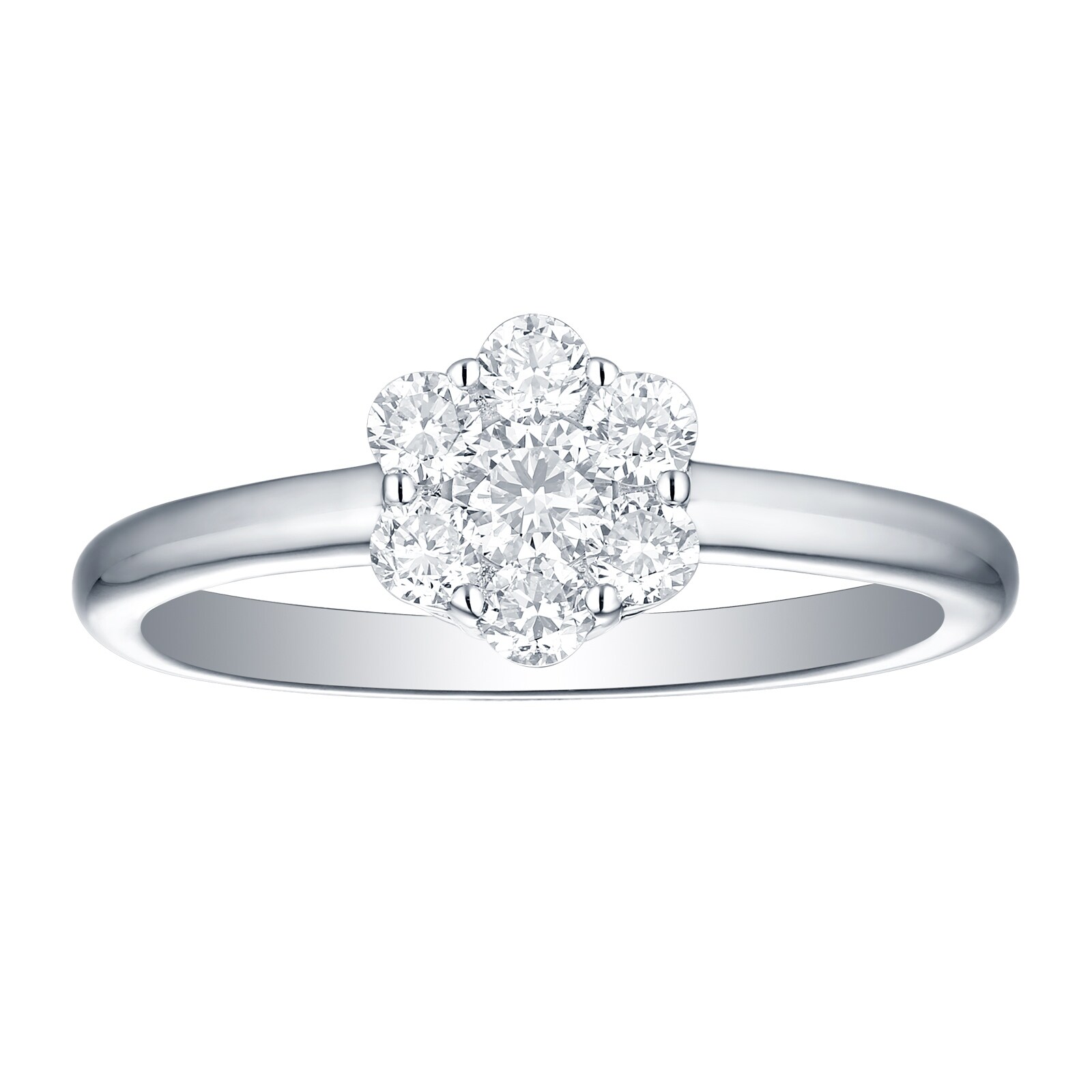 7 stone cluster diamond ring