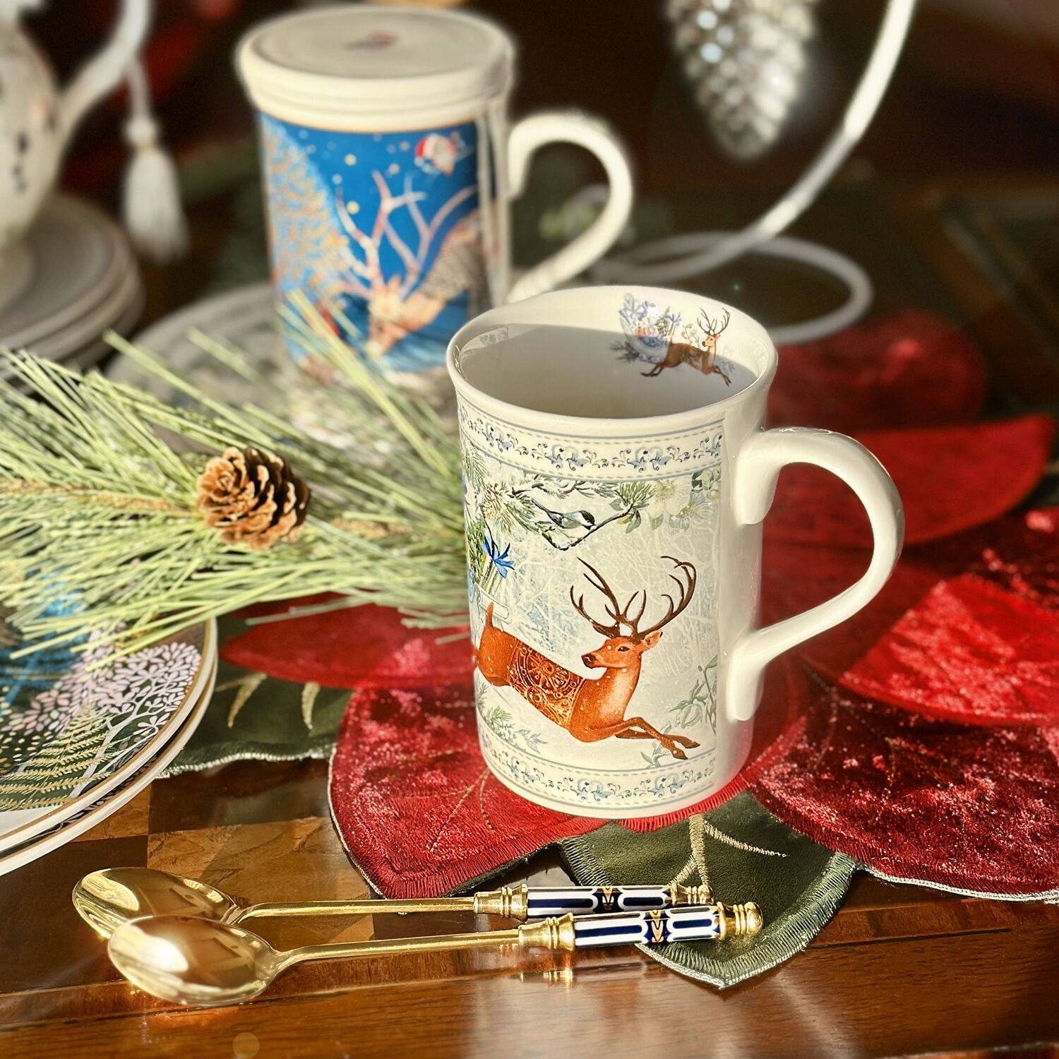 Christmas 10.8 fl oz Reindeer Bone China Tea/Coffee Mug in Gift Box - Bed  Bath & Beyond - 41461791