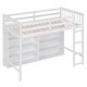 preview thumbnail 9 of 19, Twin Size Loft Bed with 8 Open Storage Shelves and Built-in Ladder