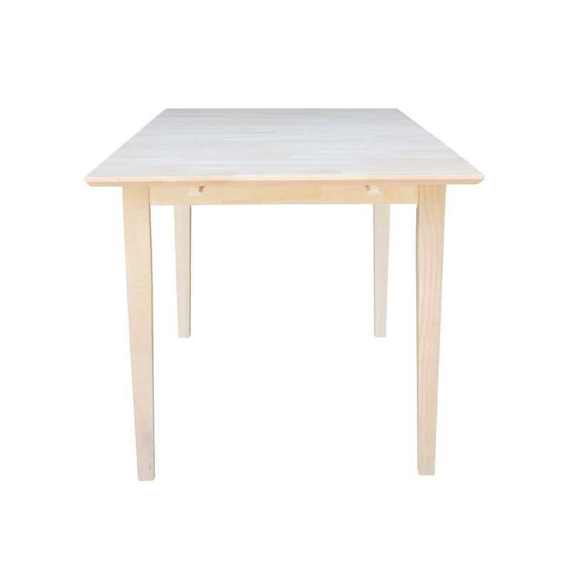 International Concepts 32-inch Wide Unfinished Shaker Style Parawood Dining Table with Butterfly Extension