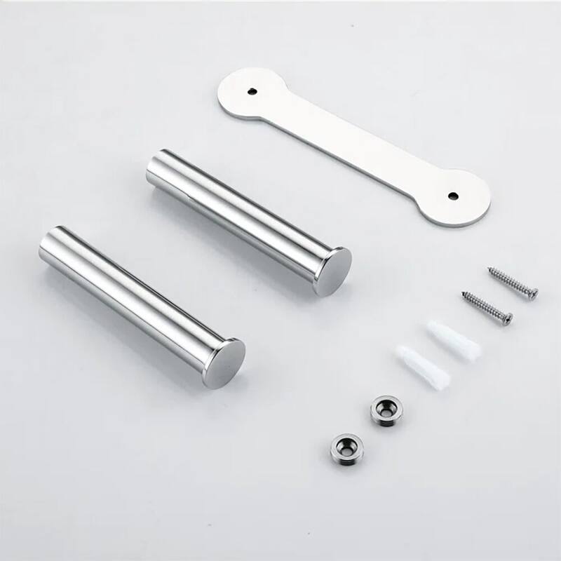Wall-Mount Dual Post Toilet Paper Holder Double Roll Tissue Holder