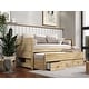 preview thumbnail 1 of 41, Taylor & Olive Begonia Twin Bed with Twin Trundle & 3 Built in Drawers Weathered Honey