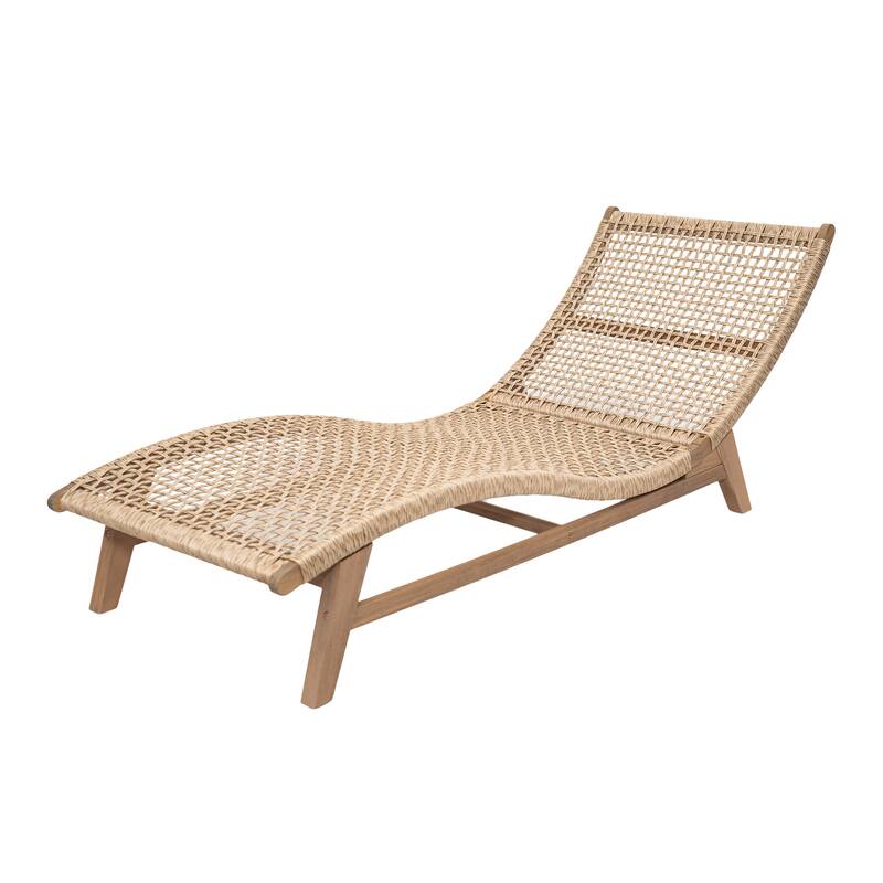 Scott Living Amalfi Outdoor Sun Lounger Acacia Wood Wicker Woven