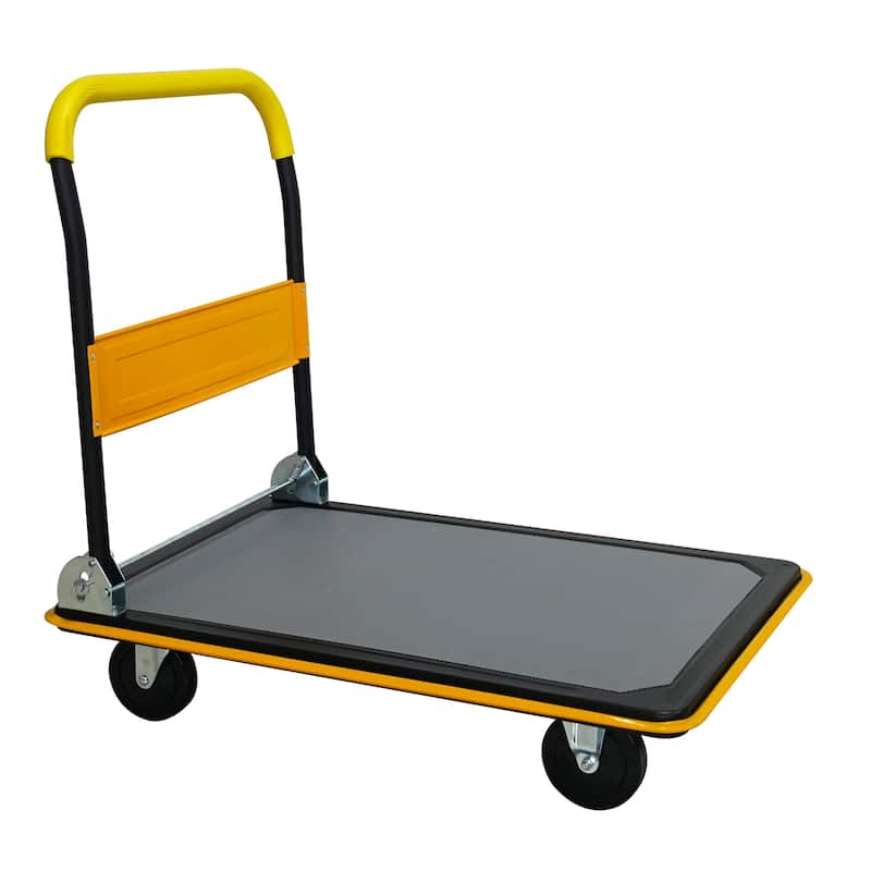 Heavy Duty Folding Flatbed Cart with 360°Swivel Wheels