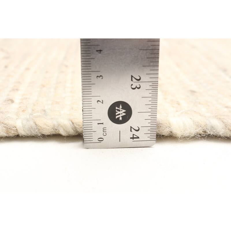 ECARPETGALLERY Braid weave Sienna Beige Wool Rug - 5'0 x 8'4