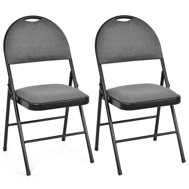 Folding Chairs Set with Handle Hole and Portable Backrest - 18.5" x 20" x 35" (L x W x H) - Set of 2