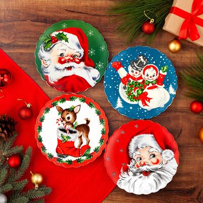 8.5" Set of 4 Nostalgic Ceramic Plates