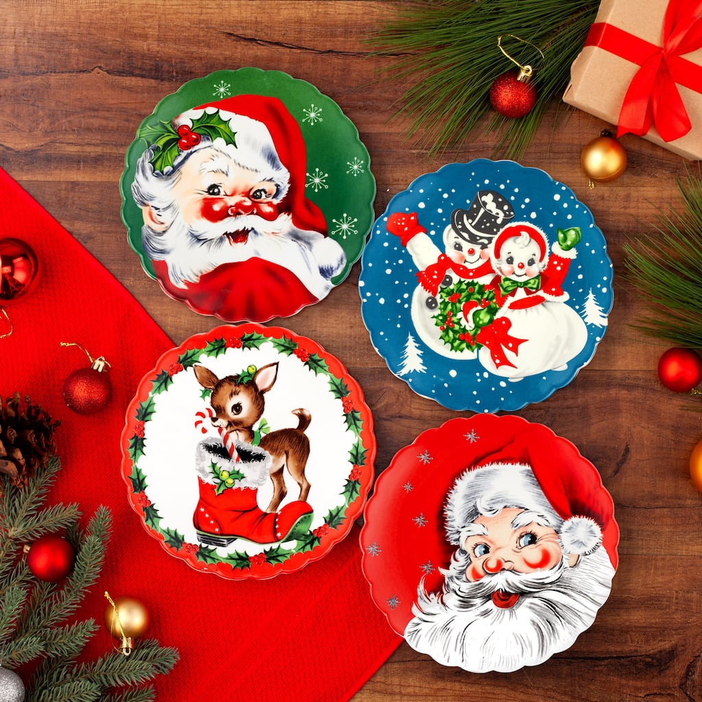 8.5" Set of 4 Nostalgic Ceramic Plates