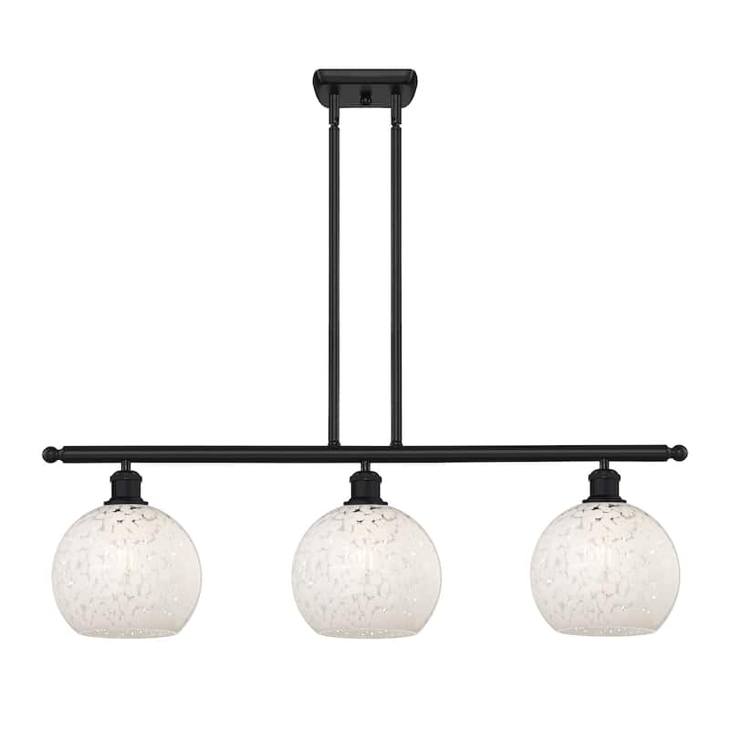 Innovations Lighting 516-3I-11-36-White Mouchette-Indoor Pendant Large - Matte Black / White Mouchette