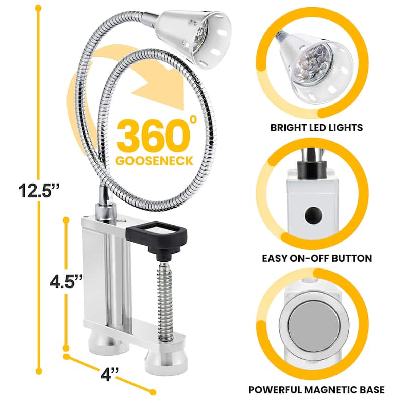 LED Concepts 360 Degree Flexible Gooseneck BBQ Grill LED Lights with Magnetic Base - Weather Resistant