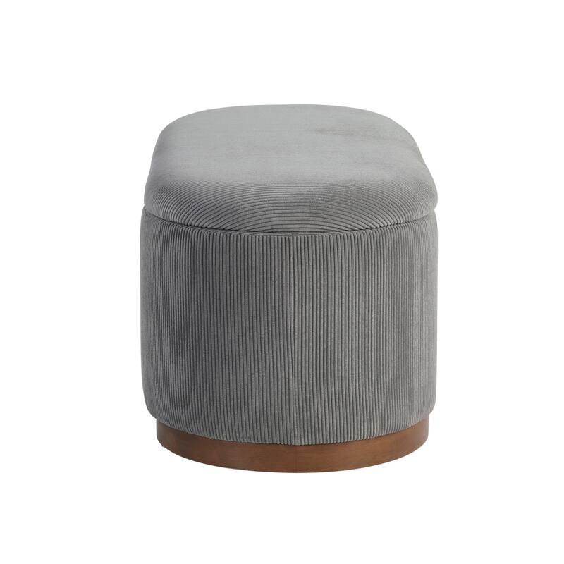 Lift Top Storage Bench Foam Cushioned Seat - Gray