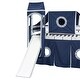 preview thumbnail 19 of 18, Impression Full Size Playhouse Inspired Bunk Bed with Slide Pink Tent and Tower, Sturdy Construction & Unique Design, Blue