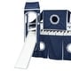 preview thumbnail 19 of 18, Playhouse Full Size Bunk Bed with Slide Pink Tent and Tower, Blue