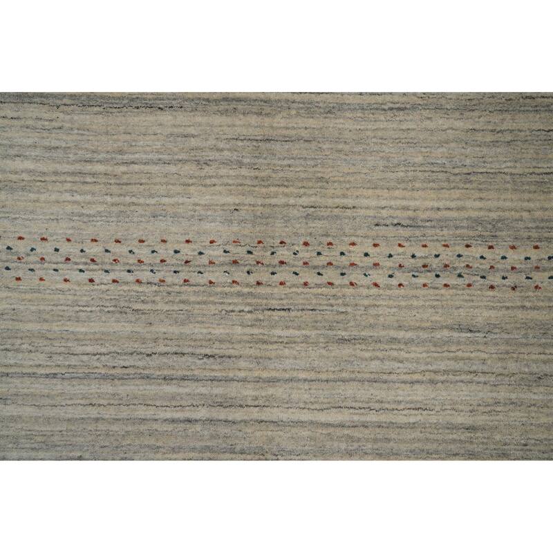 Hand Knotted Oriental 100% Wool Carpet Tribal Animal Pictorial Greys & Charcoal Gabbeh Area Rug - 7' 10'' X 4' 11''