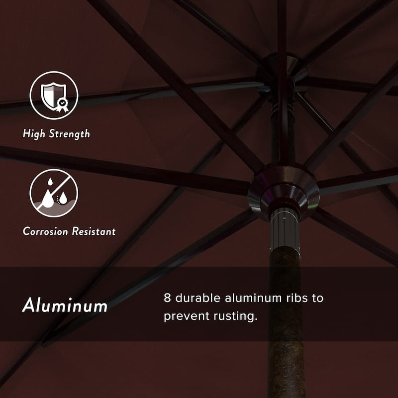 California Umbrella 11' Rd Golden State Series Patio Umbrella Bronze Aluminum Frame Crank Lift Collar Tilt Sunbrella