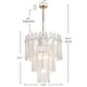 preview thumbnail 7 of 15, LNC 7-Light 3-Tier Lantern Modern Luxury Chandelier Gold Textured Clear Glass Ceiling Lights - 19.1" Dia. × 22.4" H