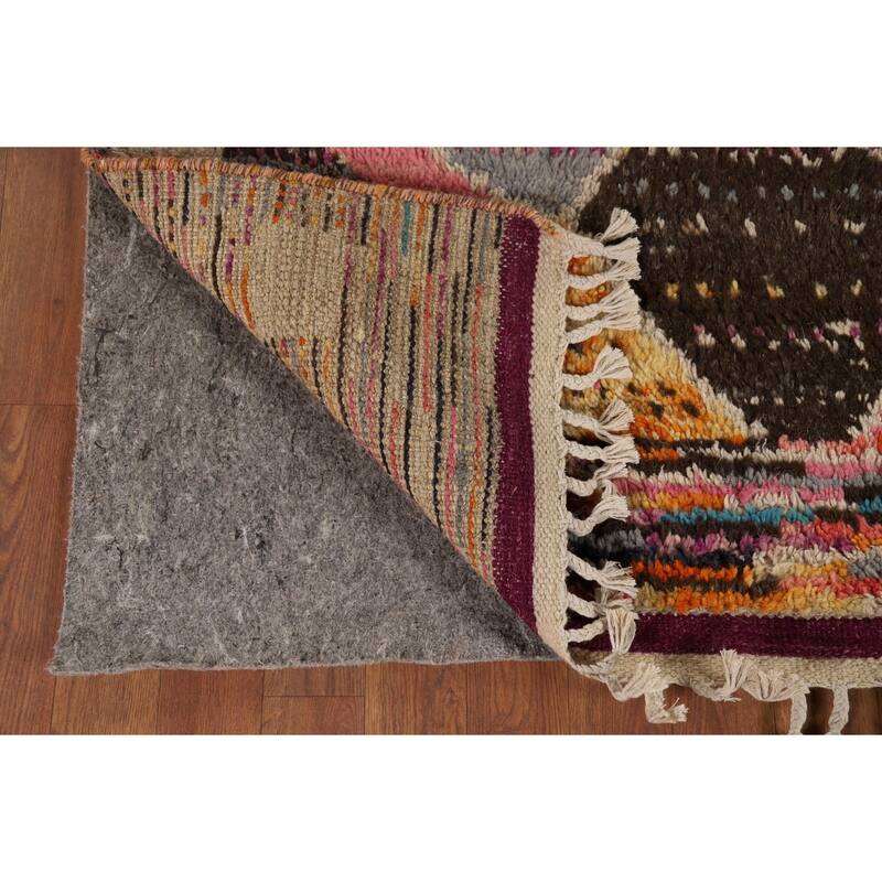 Trellis Moroccan Area Rug Hand-Knotted Wool Carpet - 7'11" x 10'11"