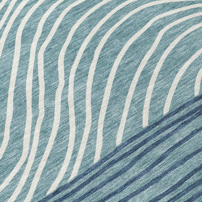 Machine Washable Indoor/ Outdoor Modern Arches Chantille Rug