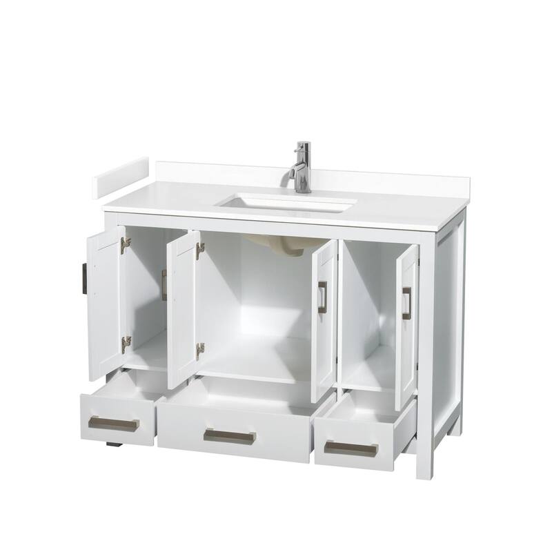 Wyndham Collection Sheffield 48" Single Bathroom Vanity, Carrara