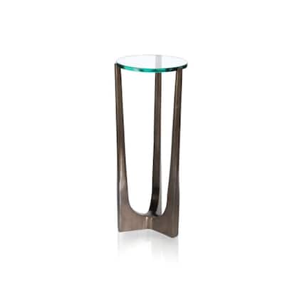 "Cortina" 21" Tall Glass Top Drink Table