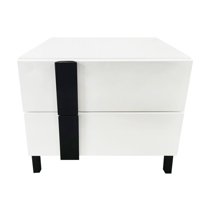 Queen Floating Bed Wood Platform Bed with LED Light and 2 Nightstands