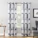 No. 918 Takumi Geometric Blocks Semi Sheer Grommet Curtain Panel, Single Panel - 40 x 84 - Navy
