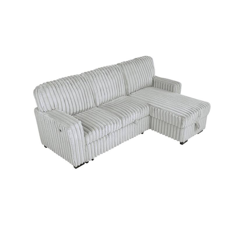 Best Quality Furniture 2-Piece Corduroy Sectional