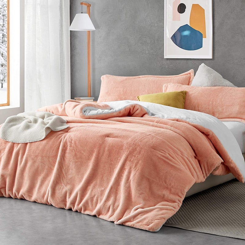 Fuzzy Peach - Coma Inducer® Comforter Set - Peachy Pink - Peachy Pink - Oversized Queen