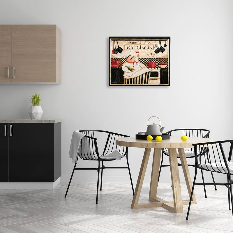 Stupell Home is in the Kitchen with Happy Chef Illustration Canvas Wall Art - Multi-Color