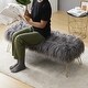 preview thumbnail 5 of 22, Silver Orchid Nilsson Contemporary Modern Faux Fur Long Bench Ottoman