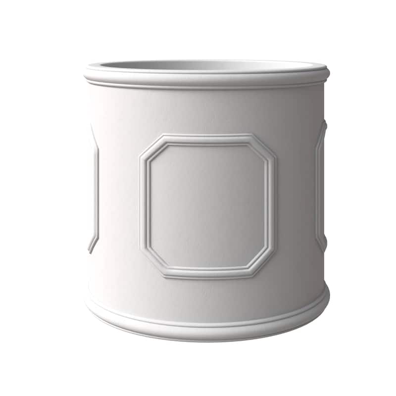 Meadow Round Fiberstone and MGO Clay Planter with Drainage for Indoor Outdoor Home Office Yard Patio Porch Decor - 15 Inch - White