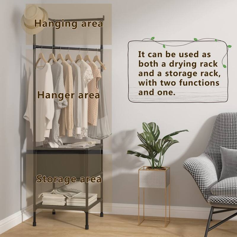 Freestanding Closet Organizer - 17.72"D x 17.72"W x 64.96"H