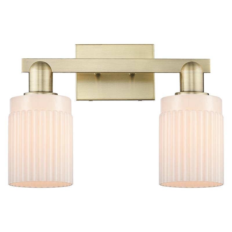 Innovations Lighting 716-2W-11-16 Hadley Vanity Hadley 2 Light 16" - Antique Brass / Matte White