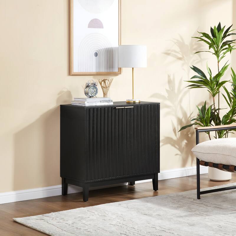 2 Door Storage Cabinet - Black