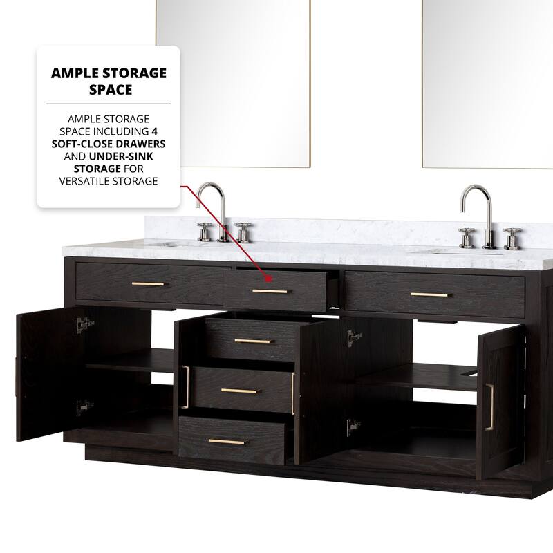 Lexora Abbey Bath Vanity and Carrara Marble Top